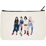 designedfy Clutch Blackpink Grup Baskılı Bez Makyaj Çantası, Kalemlik, El Çantası