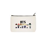designedfy Clutch Bts Grup Baskılı Bez Makyaj Çantası, Kalemlik, El Çantası