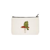 designedfy Clutch Kurbağa Baskılı Bez Makyaj Çantası, Kalemlik, El Çantası