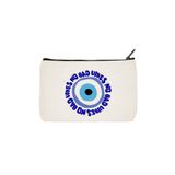 designedfy Clutch No Bad Vibes Baskılı Bez Makyaj Çantası, Kalemlik, El Çantası