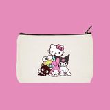 designedfy Hello Kitty - Kuromi Su Geçirmez Baskılı Bez Makyaj Çantası, Kalemlik, Cüzdan