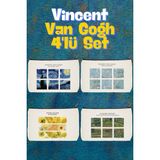 designedfy Kampanyalı Van Gogh 2 Baskılı 4'lü Makyaj Çantası, Kalemlik, Cüzdan