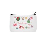 designedfy Merry Christmas Baskılı Bez Makyaj Çantası, Kalemlik, Cüzdan