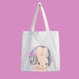 designedfy Rabbit Su Geçirmez Baskılı Bez Çanta, Plaj Çantası