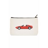 designedfy Red Car Baskılı Makyaj Çantası