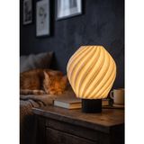 Designobee Lalezar Abajur Mermer Görünümlü - Modern Masa Lambası Gece Lambası – Ambiyans Lambası, Dekoratif LED Abajur, E14 Duy