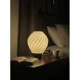 Designobee Lalezar Mermer Görünümlü Lamba- Modern Masa ve Gece Lambası – Ambiyans Lambası, Dekoratif LED Abajur, E14 Duy