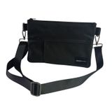 DESIGNSTUDIO Organizer Sling Çanta - Su İtici Polyester Kumaş Klasik Çapraz Göğüs ve Omuz Çantası, Fonksiyonel Çok Amaçlı Günlük Seyahat El Çantası, Siyah