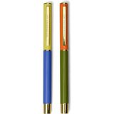 Designworks İnk Designworks Colour Block Ikili Tükenmez Kalem Seti Army Green & Cobalt - Çok Renkli