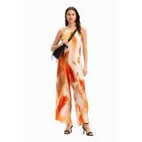 Desigual Kadın Soyut Halter Tulum Turuncu, Turuncu, S