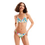 Desigual Kadın Swim_Jungle Bikini Üstü, Beyaz, XS