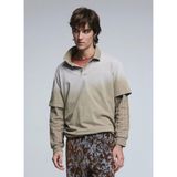 Desigual Kahverengi Erkek Ombre Desenli T-Shirt 26SMTK05 Ts_polo Sleeve Cuttıngs
