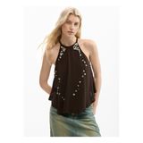 Desigual Kahverengi Kadın Standart Fit Bluz 26SWBW11