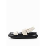 Desigual Krem-Siyah Sandalet, 37, 5003150492, Krem - Siyah, Kadın