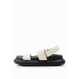 Desigual Krem-Siyah Sandalet, 39, 5003150492, Krem - Siyah, Kadın