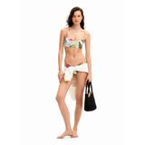 Desigual Mavi Çiçek Desenli Kadın Bikini Takımı, Straplez Üst, XS