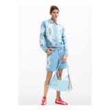 Desigual Mavi Kadın Nakışlı Denim Şort 26SWDD45