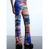 Desigual Mavi Kadın Standart Fit Desenli Plaj Pantolonu 26SWPK08