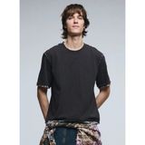 Desigual Siyah Erkek T-Shirt 26SMTK02 Ts_check_double