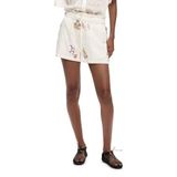 Desigual Standart Fit Nakışlı Şort 26SWPW46, M, 5003368509, Beyaz, Kadın