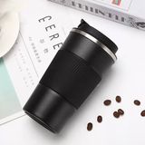 Desing , 500 ml Siyah Termos Mug Kupa, Çay Kahve Kamp Termos, Çift Katmanlı Paslanmaz Çelik Araç Içi Termos