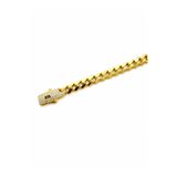 Desing 925 Ayar Gümüş Altın Kaplama Taşlı Kilit Detaylı 8mm Gurmet Zincir Bileklik 8.40 gr