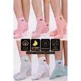 Desing Socks Premium Pamuklu Yumuşak ve Kokulu 12\'li Meyve Desenli Bilek Kadın Çorap Seti - Nefes Alan Yapı - Standart - Çok Renkli