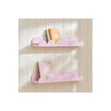 DesingbabyM 51 cm 2li Kavisli Montessori Çocuk Kitaplığı Ahşap Duvar Rafı Bebek ve Çocuk Odası Dekoratif Kitap Rafı