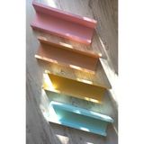 DesingbabyM Rainbow Gökkuşağı 4'lü Bebek ve çocuk odası duvar rafı,kitaplık 45 cm