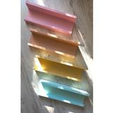 DesingbabyM Rainbow Gökkuşağı 4'lü Bebek ve çocuk odası duvar rafı,kitaplık 45 cm