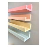 DesingbabyM Rainbow Gökkuşağı 4'lü Bebek Ve Çocuk Odası Renkli Duvar Rafları,kitaplık,oda Aksesuarı 60 Cm