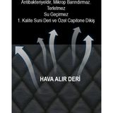 Desingonb Mini Cooper Mark İle Uyumlu 2Li Koltuk Minderi Terletmez Siyah Deri Siyah Dikiş