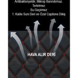 Desingonb Porsche Cayman Kumaş İle Uyumlu 2Li Deri Kaplama Koltuk Minderi Siyah Kırmızı