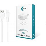 Desingshop 10W USB Seyahat Şarj Adaptörü ve Type-C Kablo, 2.4A Hızlı Şarj, Akıllı Çip Teknolojisi, Güvenli Şarj Özellikli, Beyaz