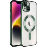 Desingshop Darbe Karşıtı Silikon Kılıf, iPhone 13 için, Koyu Yeşil, Kablosuz Şarj Uyumlu, Şeffaf Arka Panel