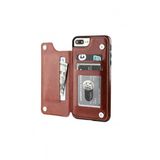 Desingshop Deri Cepli Kılıf Iphone 13 Pro Max Çoklu Kart Tutucu Telefon Kılıfı Kahverengi