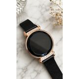 Desingshop Dijital Hasır Kayış Taşlı Genç Kız & Kadın Kol Saati Rose - Rose Gold