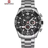 Desıngshop Erkek Gümüş Analog Kol Saati NF8019-2 - Gümüş - Siyah