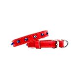 Desingshop Hakiki Deri Nazar Boncuklu Kedi ve Köpek Tasması Kırımızı 38CM x 2 cm