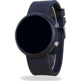 Desingshop Unisex Yuvarlak LED Dijital Ekranlı Kol Saati, Siyah Silikon Kordon, Modern Tasarım