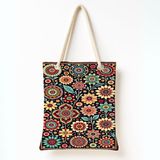 Desio Çanta Renkli Çiçek Motifli Tote Bag Omuz Çantası