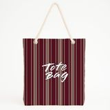 Desio Tote Çanta Kumaş Çanta Plaj Çantası Büyük Kadın Omuz Çantası Estetik Baskılı Kumaş Çanta Hediyesi Kadına Özel Jüt Görünümlü Alışveriş Üniversite İş Okul XL Boy Bordo Bej Çizgili Desen