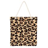 Desio Tote Çanta Kumaş Çanta Plaj Çantası Büyük Kadın Omuz Çantası Estetik Baskılı Kumaş Çanta Hediyesi Kadına Özel Jüt Görünümlü Alışveriş Üniversite İş Okul XL Boy Leopar Hayvan Desen Baskı