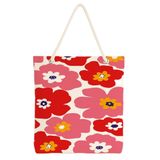 Desio Tote Çanta Kumaş Çanta Plaj Çantası Büyük Kadın Omuz Çantası Estetik Baskılı Kumaş Çanta Hediyesi Kadına Özel Jüt Görünümlü Alışveriş Üniversite İş Okul XL Boy Pop Art Çiçek Desen