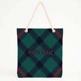 Desio Tote Çanta Kumaş Çanta Plaj Çantası Büyük Kadın Omuz Çantası Estetik Baskılı Kumaş Çanta Hediyesi Kadına Özel Jüt Görünümlü Alışveriş Üniversite İş Okul XL Boy Yeşil Lacivert Bordo Ekose Desen