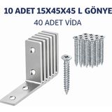 DESIPHON 10 Adet 15X45X45MM Metal L Köşe Bağlantı Gönyesi | Mobilya Dolap Sabitleme Bağlantı Aparatı