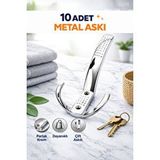 DESIPHON 10 Adet Noktalı Metal Vestiyer Askısı Parlak Krom Portmanto Dolap Elbise Askılığı Şık Mobilya Askı Gümüş
