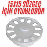 Desiphon 15X15 Süzgeç Için Yuvarlak -Oval -Daire Gider Kapağı , Yer Süzgeci, Izgarası Gider Kapağı - Beyaz