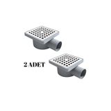 DESIPHON 2ADET 10*10 YANDAN ÇIKIŞ ÇAP 50 KARE KROM YER SİFONU SU GİDERİ BALKON GİDERİ BANYO GİDERİ