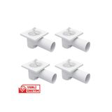 Desıphon 4’Lü Paket Plastik Yer Sifonu 10X10 Cm Kare Izgaralı – 50 Mm Yandan Çıkışlı Abs Plastik Yer Süzgeci